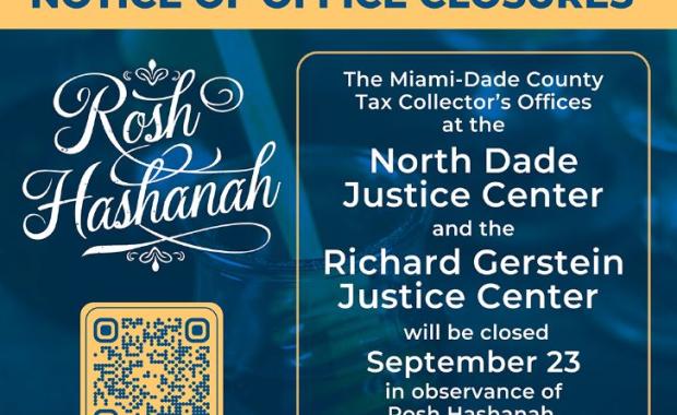 Miami-Dade County Tax Collector Announces Temporary Closures at Two Court Locations for Rosh Hashanah