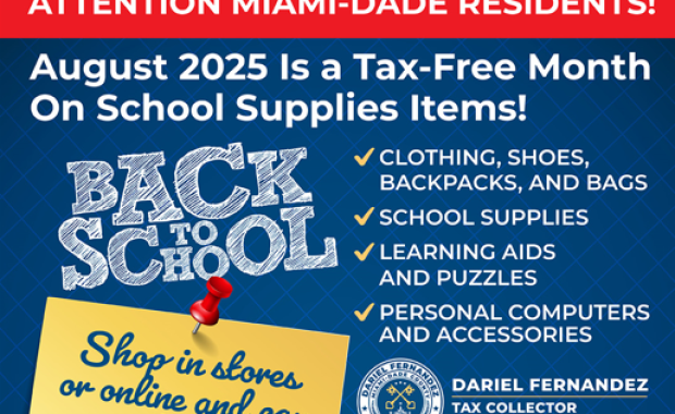 Miami-Dade Tax Collector Dariel Fernandez Reminds Families: August is Tax-Free for Back-to-School Essentials
