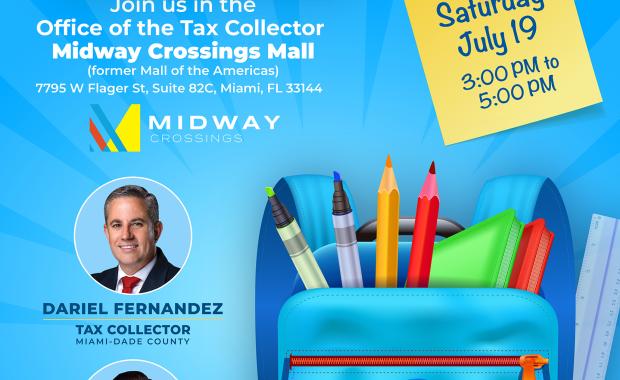 Miami-Dade Tax Collector Dariel Fernandez to Host Back-to-School Giveaway at Midway Crossings Mall