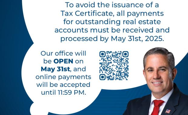 Important Announcement from Dariel Fernandez, Miami-Dade County Tax Collector: Miami-Dade County Tax Certificate Sale Date