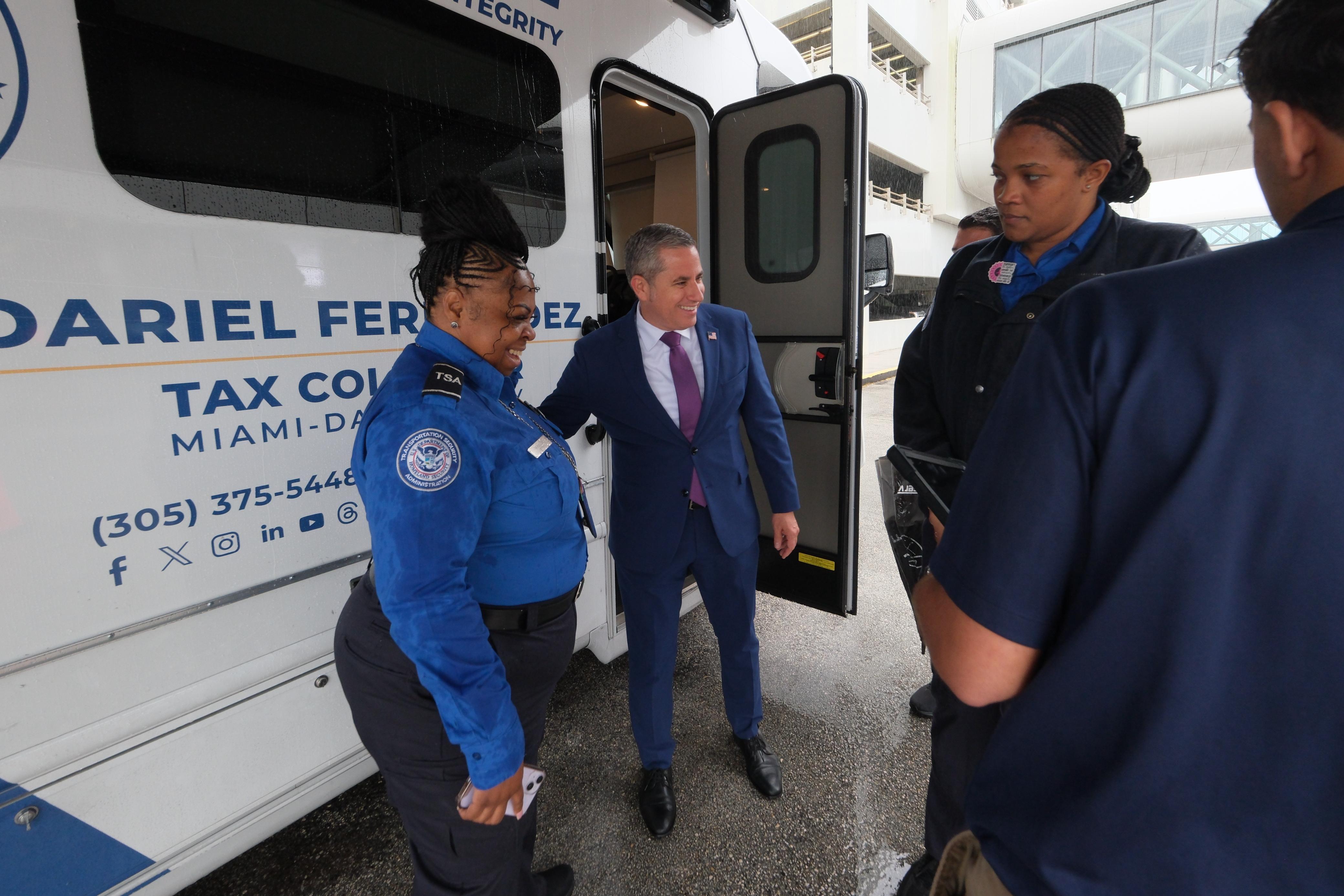 Tax Collector Dariel Fernandez Brings TConnect Mobile Office to Miami International Airport to Support Federal and Airport Employees