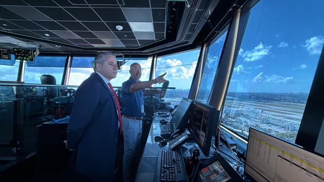 Tax Collector Dariel Fernandez Visits Miami Air Traffic Control Tower, Recognizes Aviation Professionals