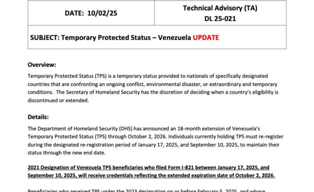 Dariel Fernández, Recaudador de Impuestos del Condado de Miami-Dade, Anuncia la Extensión de TPS para Ciertos Nacionales Venezolanos