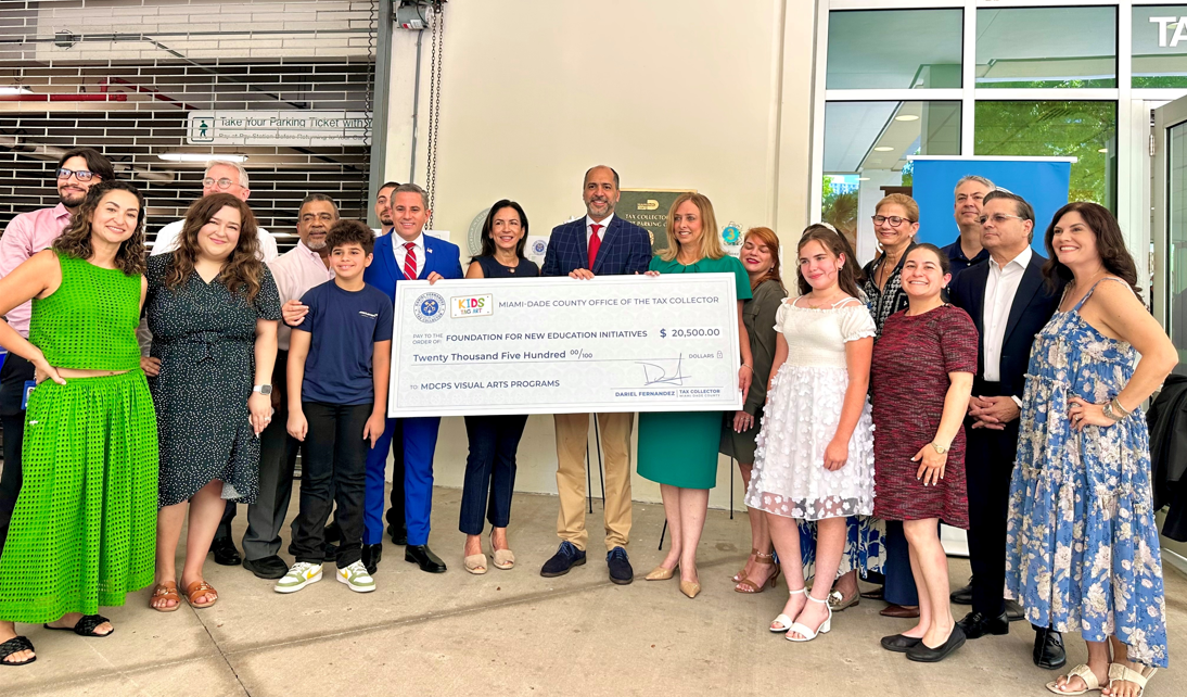 Miami-Dade County Tax Collector Presents $20,500 to Support Elementary School Visual Arts Programs and Unveils Winners of Kids Tag Art Contest